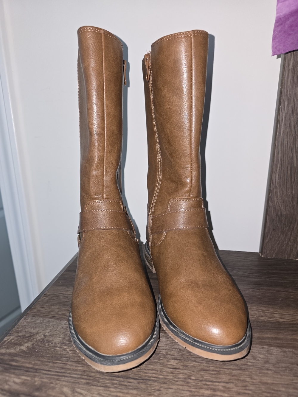 Cat & Jack Girls' Brown Tall Riding Boots